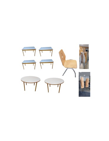 chaise bois métal, collectivité, table collectivité d'occasion, Gers