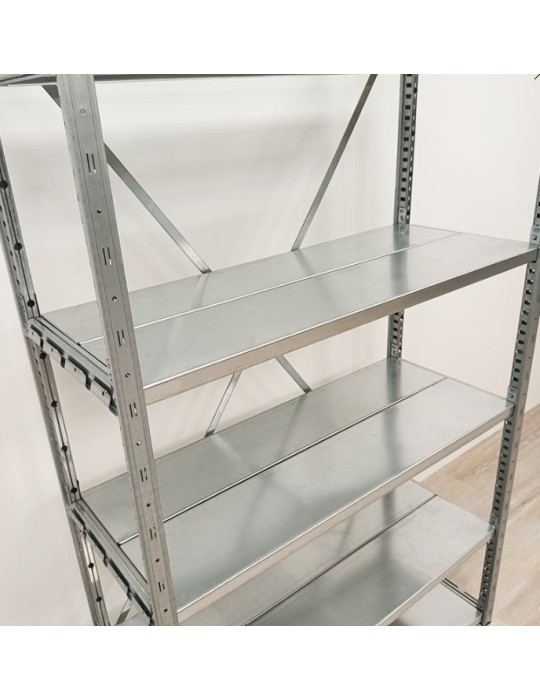 Rayonnage galvanisé 160 kg par niveau élément suivant H 200 x L 120 x P 60 cm