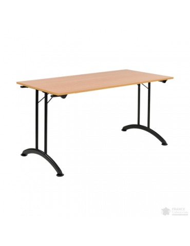 Table pliante - Hêtre / Noir - L 140 x P 70 cm reconditionnée