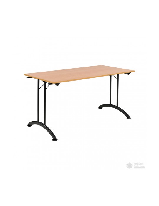 Table pliante - Hêtre / Noir - L 140 x P 70 cm reconditionnée