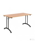 Table pliante - Hêtre / Noir - L 140 x P 70 cm reconditionnée
