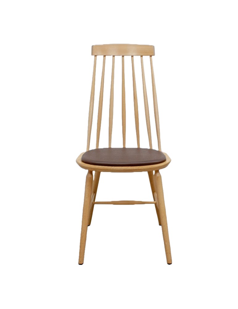 Chaise de qualité en bois et placet simili cuir d'occasion Gers