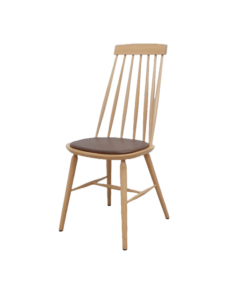 Chaise de qualité en bois et placet simili cuir d'occasion Gers