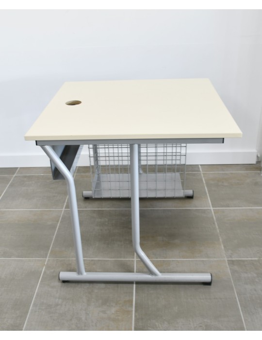 Table informatique - Beige / Gris alu 80 x 80 cm avec support UC d'occasion