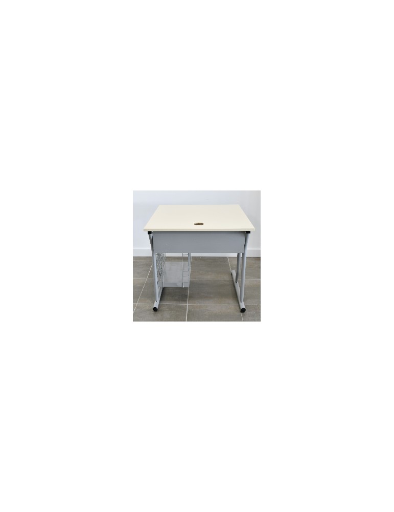 Table informatique - Beige / Gris alu 80 x 80 cm avec support UC d'occasion