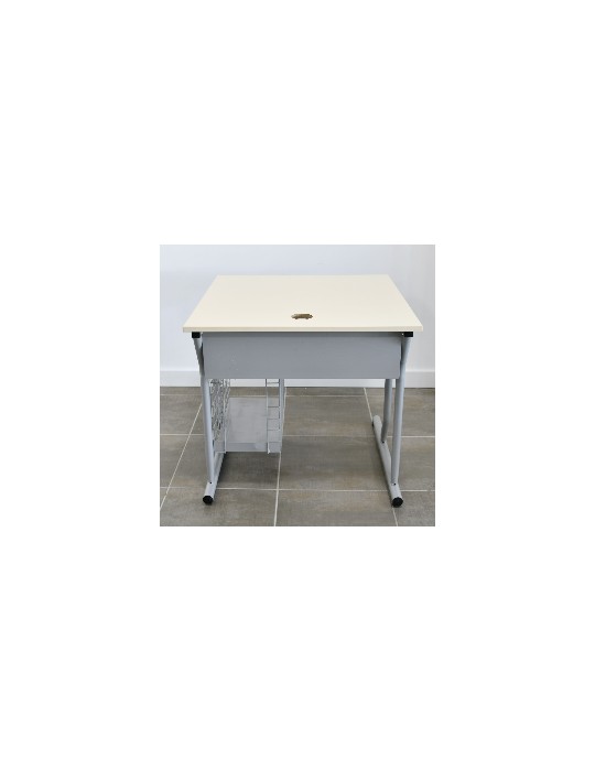 Table informatique - Beige / Gris alu 80 x 80 cm avec support UC d'occasion