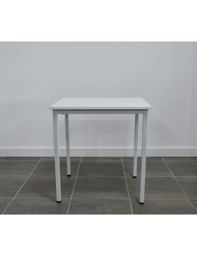 Table - Blanc / Gris clair - L 70 x P 60 cm - reconditionnée