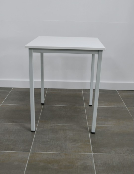 Table - Blanc / Gris clair - L 70 x P 60 cm - reconditionnée