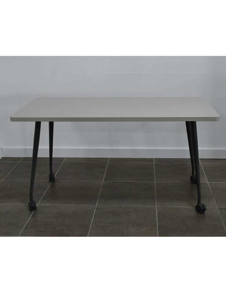 copy of Table sur roulettes - Gris / Gris - L 120 x P 70 cm