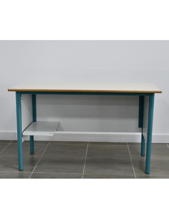 Bureau chaire professeur - Bleu / Beige - 130 x 65 cm avec support UC d'occasion