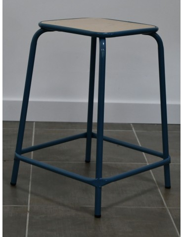 Tabouret scolaire - Hêtre / Bleu L 32 P 32 H 58 cm 2