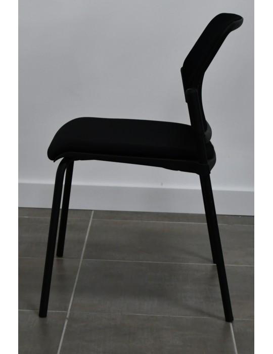 copy of Chaise visiteur Tamaki sur roulettes Dossier résille Noir/ Assise tissus Bleu