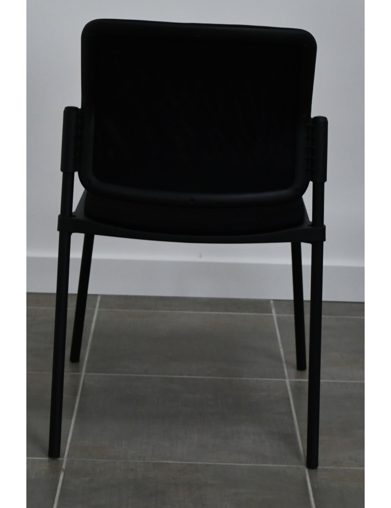 copy of Chaise visiteur Tamaki sur roulettes Dossier résille Noir/ Assise tissus Bleu