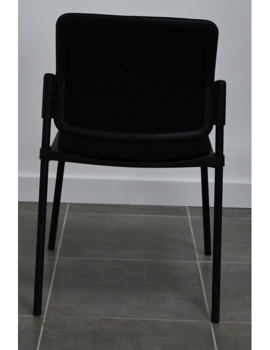 copy of Chaise visiteur Tamaki sur roulettes Dossier résille Noir/ Assise tissus Bleu