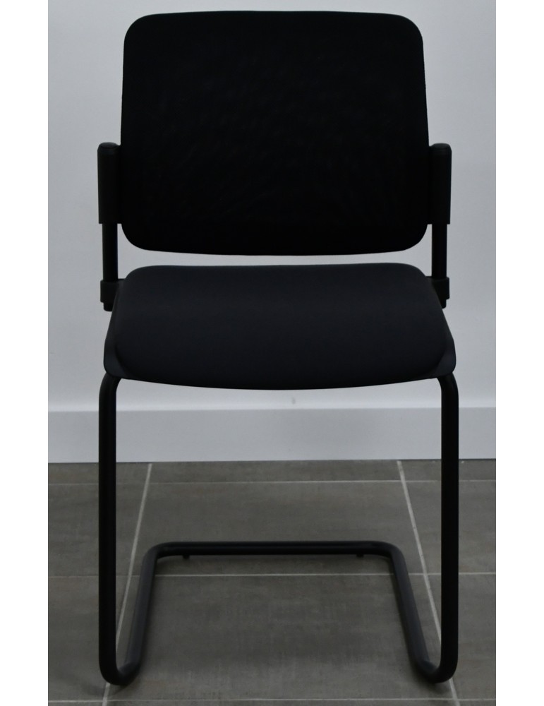 Chaise visiteur - Neuf - Tamaki Luge - Dossier Résille Noir / Assise tissus Anthracite