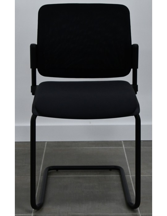 Chaise visiteur - Neuf - Tamaki Luge - Dossier Résille Noir / Assise tissus Anthracite