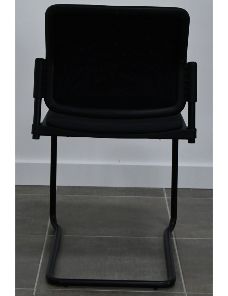 copy of Chaise visiteur Tamaki sur roulettes Dossier résille Noir/ Assise tissus Bleu