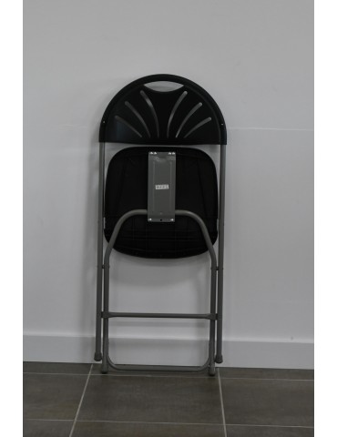 Chaise pliante - Noir/Gris alu - dossier polypropylène / Assise polypropylène 2