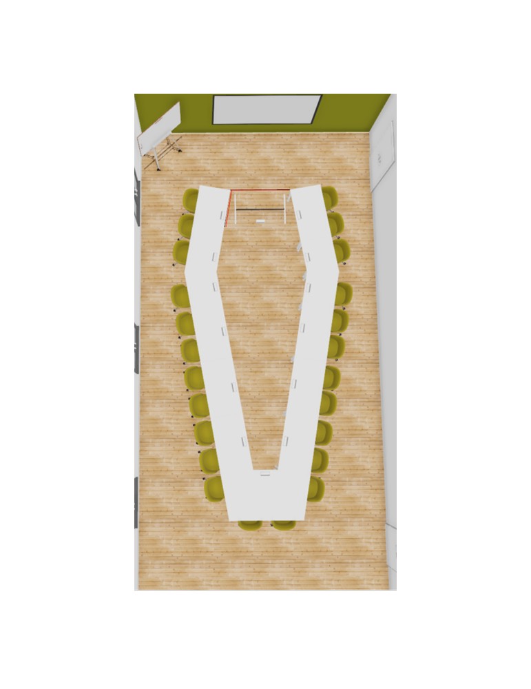 copy of Chaise scolaire piètement bleu appuis sur table