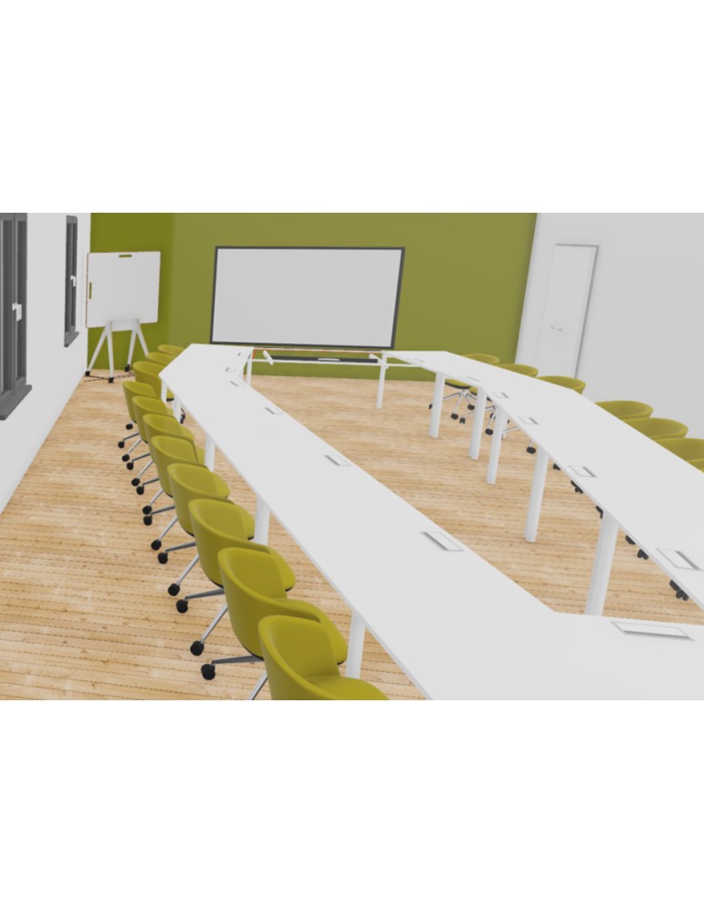 copy of Chaise scolaire piètement bleu appuis sur table