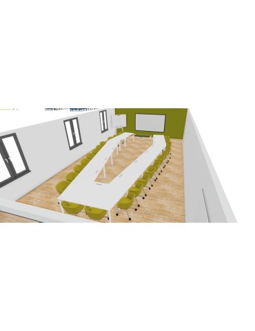 copy of Chaise scolaire piètement bleu appuis sur table