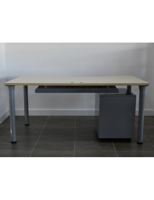 copy of Bureau droit - Poirier / Noir - L 160 x P 80  cm