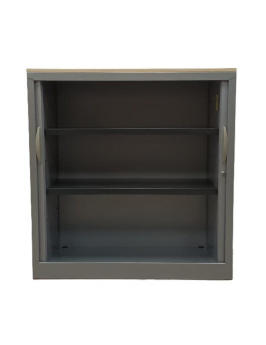 copy of Armoire Basse - Gris alu / Gris alu - L 120 x H 100 cm