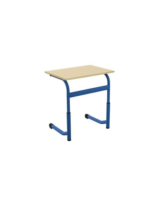 Table scolaire 2 places - réglable en hauteur T3 -T6 à dégagement latéral - Bleu Reconditionné