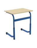 Table scolaire 2 places - réglable en hauteur T3 -T6 à dégagement latéral - Bleu Reconditionné