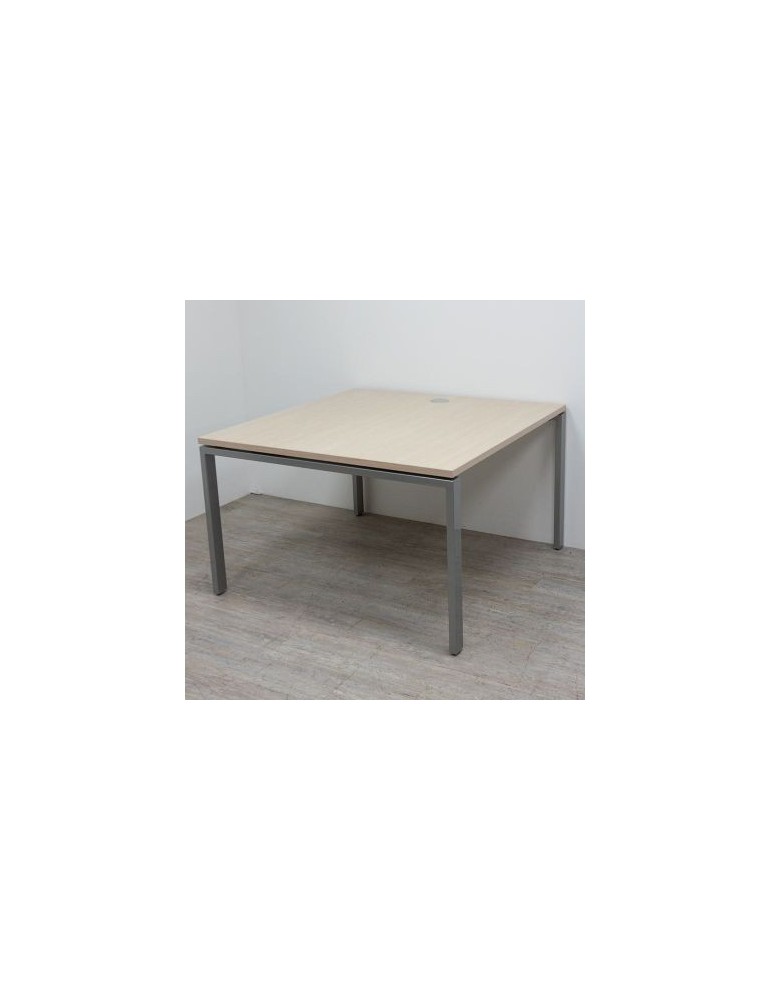 copy of Table réunion - Blanc / Blanc - L 160  x P 80 cm - Réglable en hauteur à l'installation