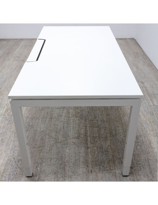 copy of Bureau droit - Blanc/ Gris Alu - L 120 x P 80 cm
