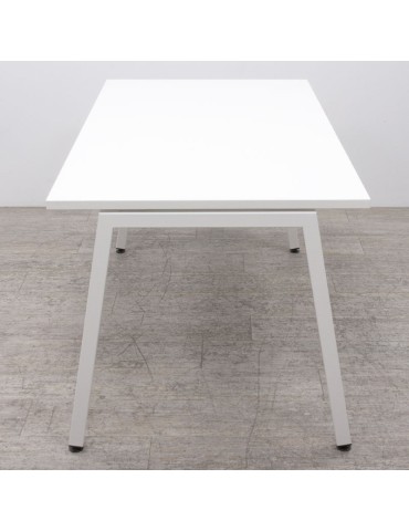 copy of Bureau droit - Blanc/ Gris Alu - L 120 x P 80 cm 2