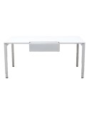 Bureau droit - Blanc / Blanc - L 140 x P 80 cm - Reconditionné