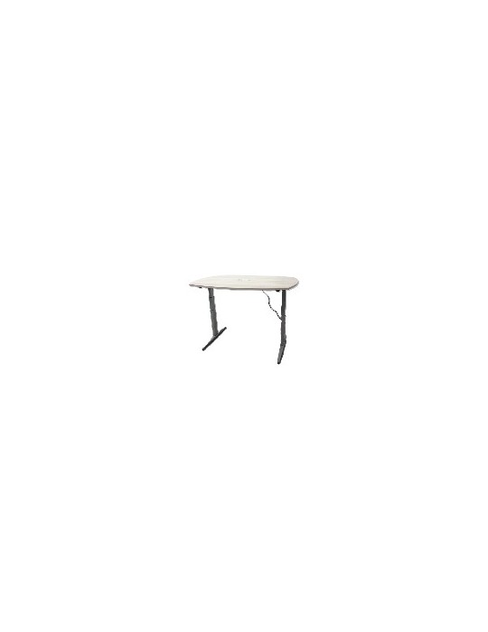 Table réunion Reconditionnée - Chêne / Gris clair - L 160  x P 110 cm - Réglable électrique en hauteur  68,5 / 125 cm