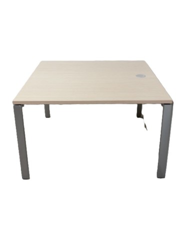 copy of Table réunion - Blanc / Blanc - L 160  x P 80 cm - Réglable en hauteur à l'installation