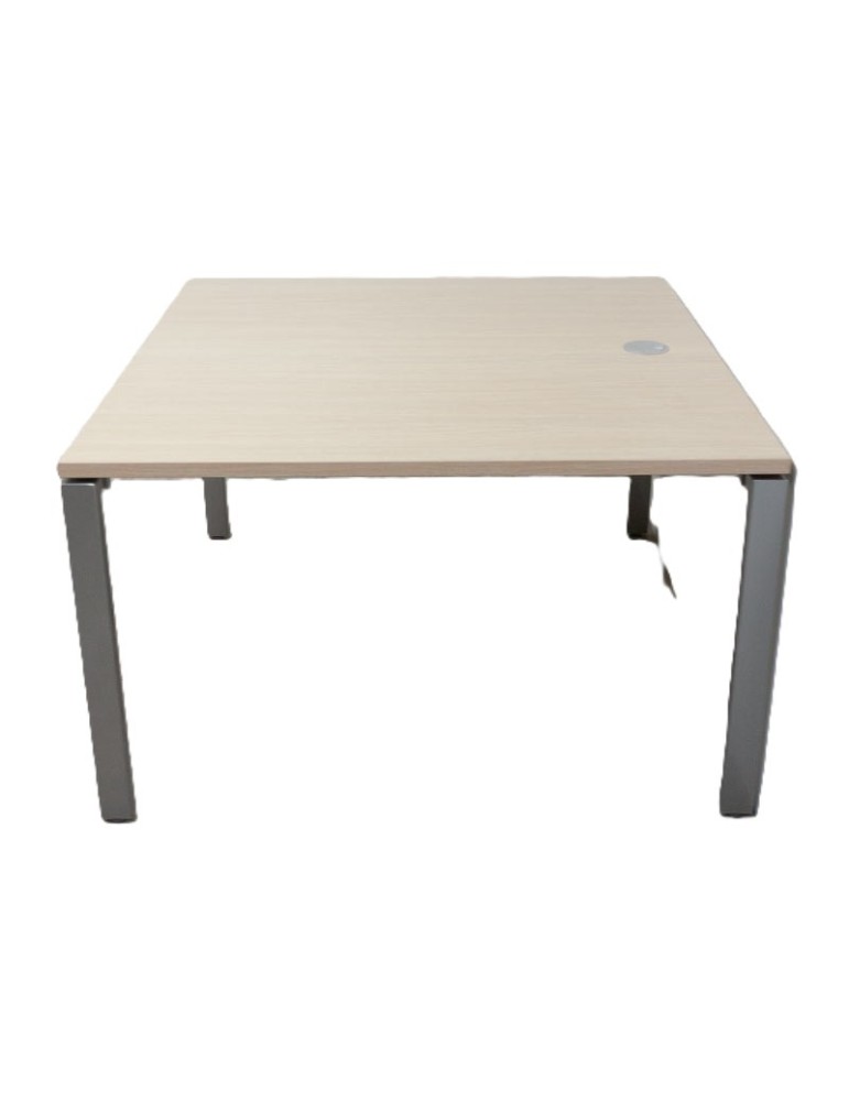 copy of Table réunion - Blanc / Blanc - L 160  x P 80 cm - Réglable en hauteur à l'installation