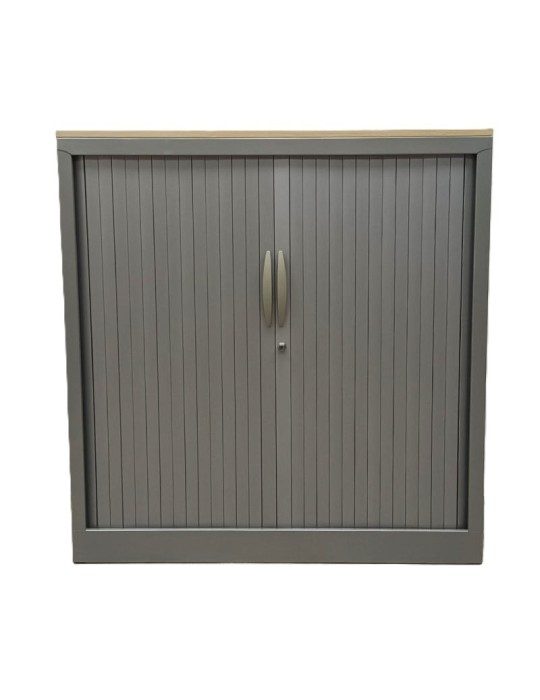 copy of Armoire Basse - Gris alu / Gris alu - L 120 x H 100 cm
