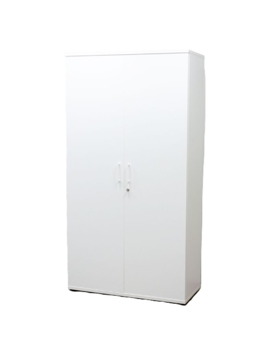 Armoire haute portes battantes - L 100 P 42 H 190 - Blanc - Reconditionnée