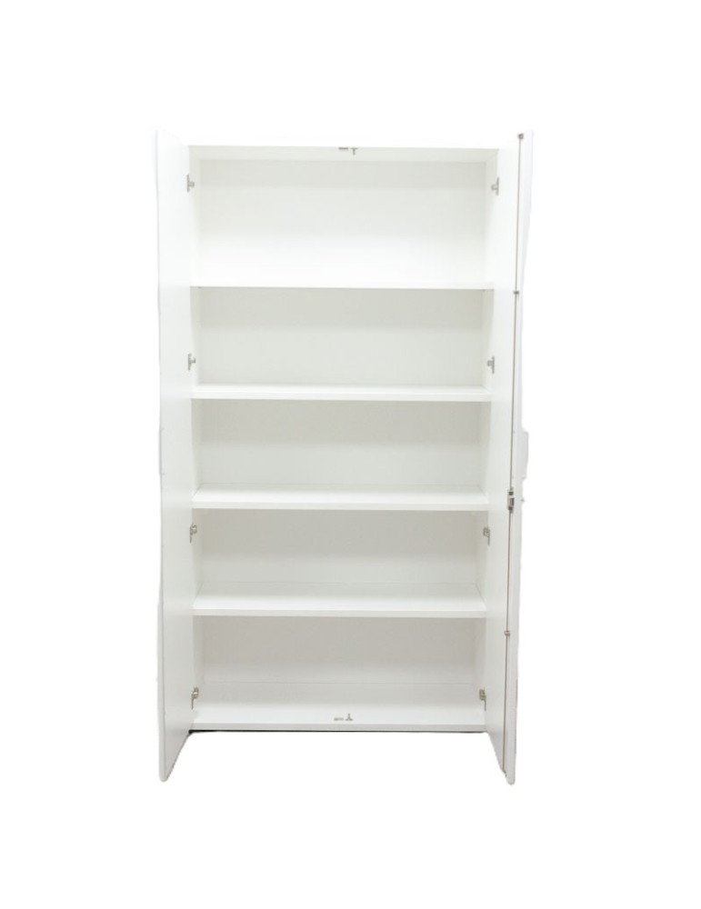 Armoire haute portes battantes - L 100 P 42 H 190 - Blanc - Reconditionnée