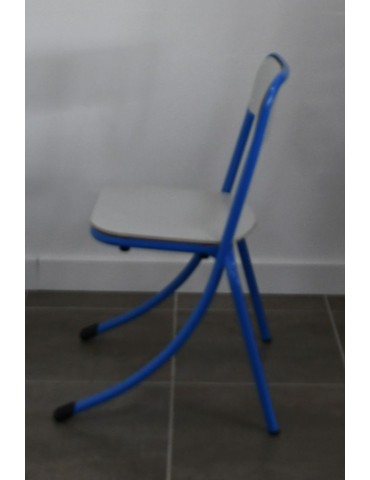 Chaise scolaire appui sur table Mobidecor bleu et gris stratifié | Mobilier scolaire 2