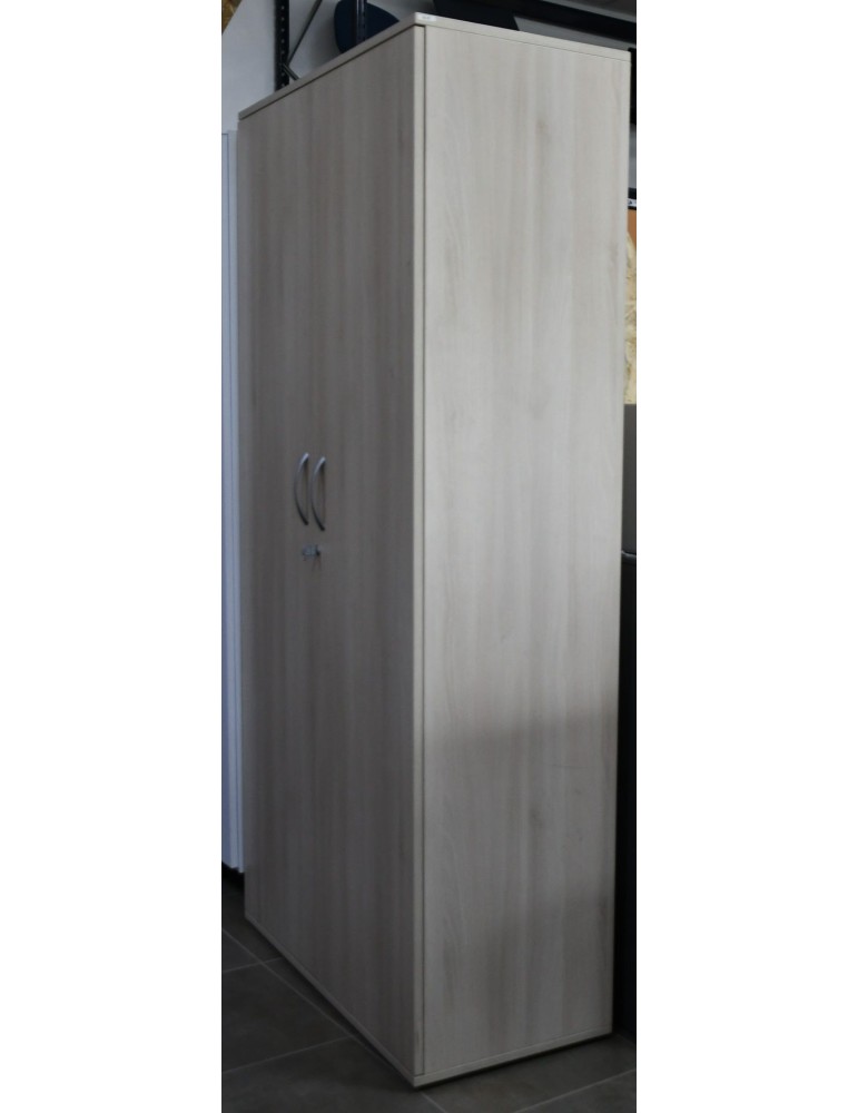 Armoire haute mélamine portes battantes Acacia L100 H 198cm  - Reconditionnée