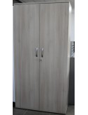 Armoire haute mélamine portes battantes Acacia L100 H 198cm  - Reconditionnée