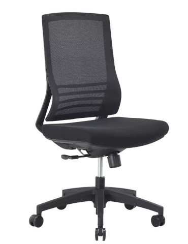 Fauteuil de travail - Neuf - Gower sans accoudoirs - Dossier résille noire / Assise tissus Noir