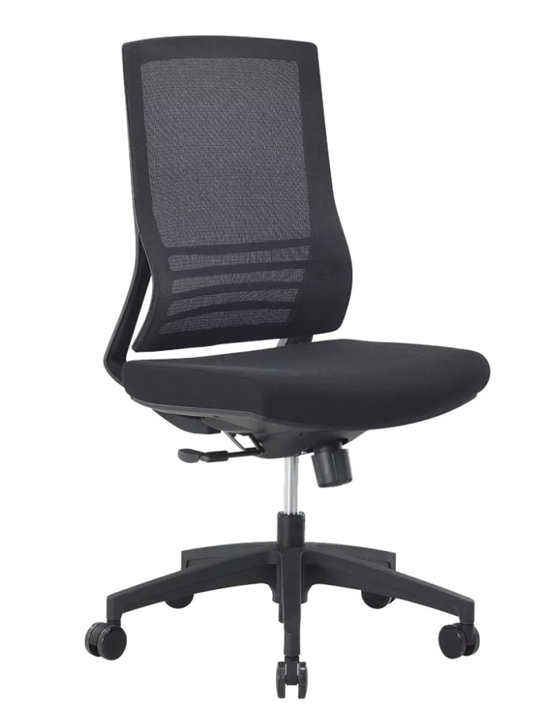 Fauteuil de travail - Neuf - Gower sans accoudoirs - Dossier résille noire / Assise tissus Noir