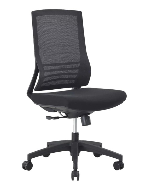 Fauteuil de travail - Neuf - Gower sans accoudoirs - Dossier résille noire / Assise tissus Noir