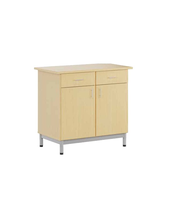 Buffet restauration - Neuf - Hêtre / Gris marbré - L 98,5 x P 55 cm