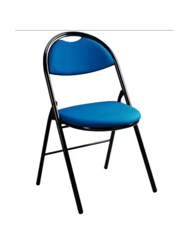 Chaise pliante Plix Dossier Simili cuir Bleu/ Assise simili cuir Bleu