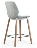 Tabouret haut coque Inyo - Neuf - Dossier Polypropylène Blanc /  Assise Polypropylène Blanc