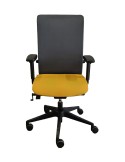 Fauteuil de travail - Ligne S Eco - Neuf - Dossier résille Gris / Assise tissus Jaune