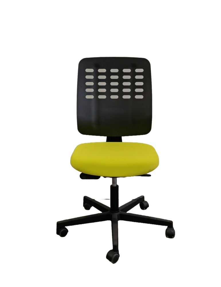 Fauteuil de travail - Hi pop - Neuf - Dossier polypro - Assise tissus Jaune